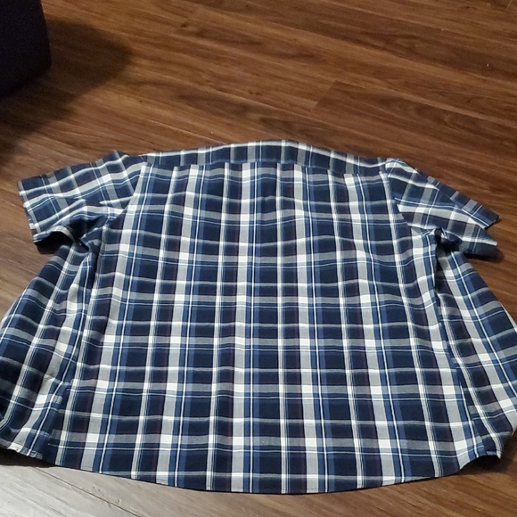 Quiksilver Navy and White Plaid Button Down Shirt - Picture 5 of 5